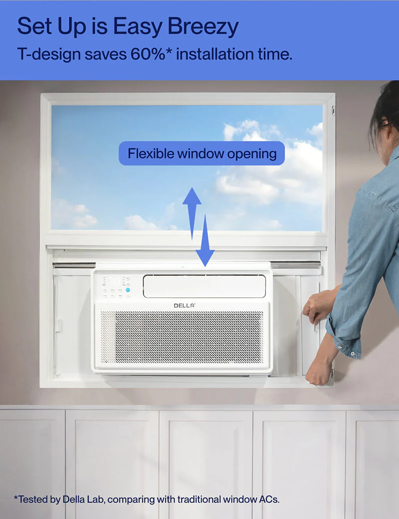DELLA Miri Series 10000 BTU Smart Inverter Window Air Conditioner Ultra Quiet AC Unit Cools up to 440 Sq.Ft. - Image 3
