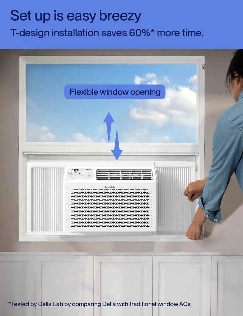 DELLA Fenestra Series 14000 BTU Smart Window AC with Remote/App Control Cools Up To 700 Sq Ft - Image 3