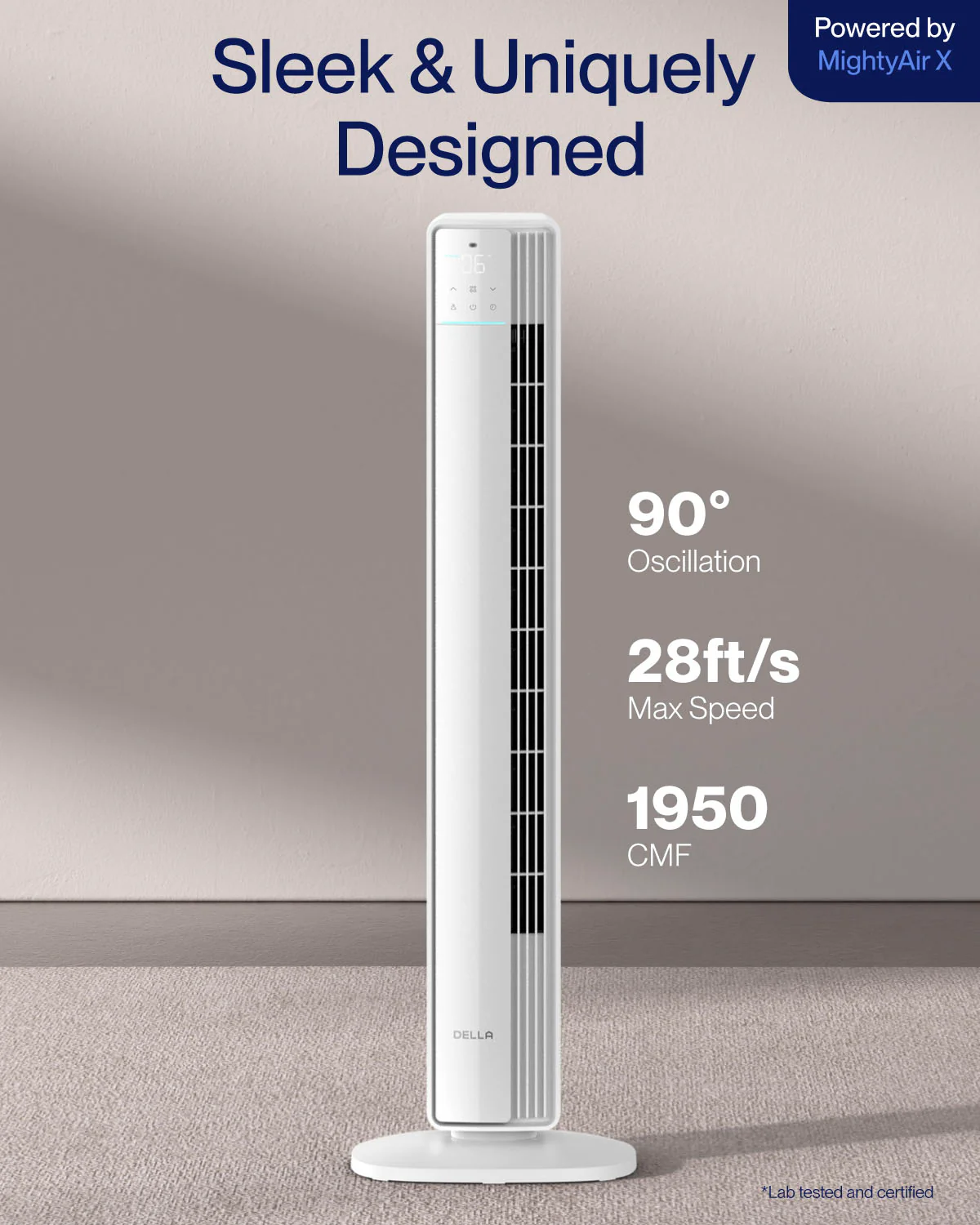DELLA 42" Ultra Quiet Smart Tower Fan with Voice/APP/Remote Control - Image 11