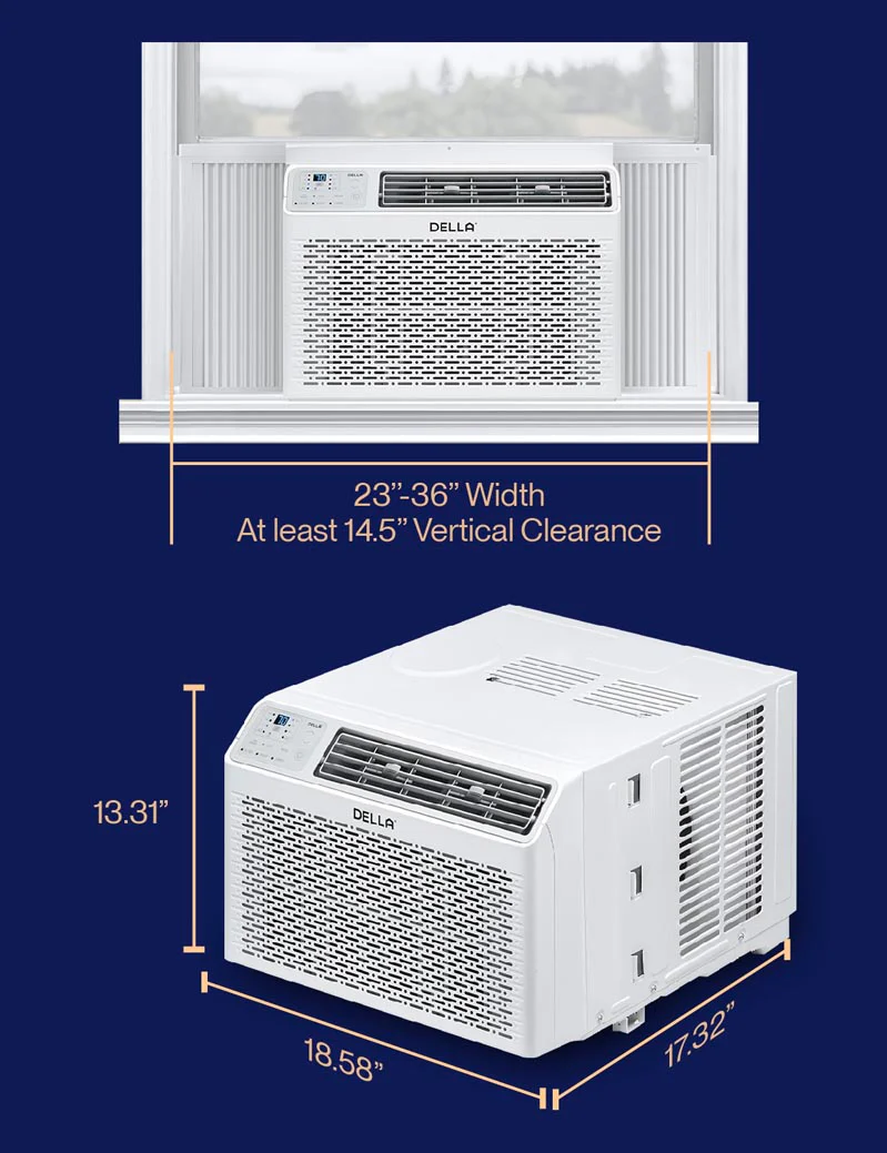 DELLA Fenestra Series 10000 BTU Smart Window AC with Remote/App Control, Cools Up to 450 Sq. Ft - Image 6