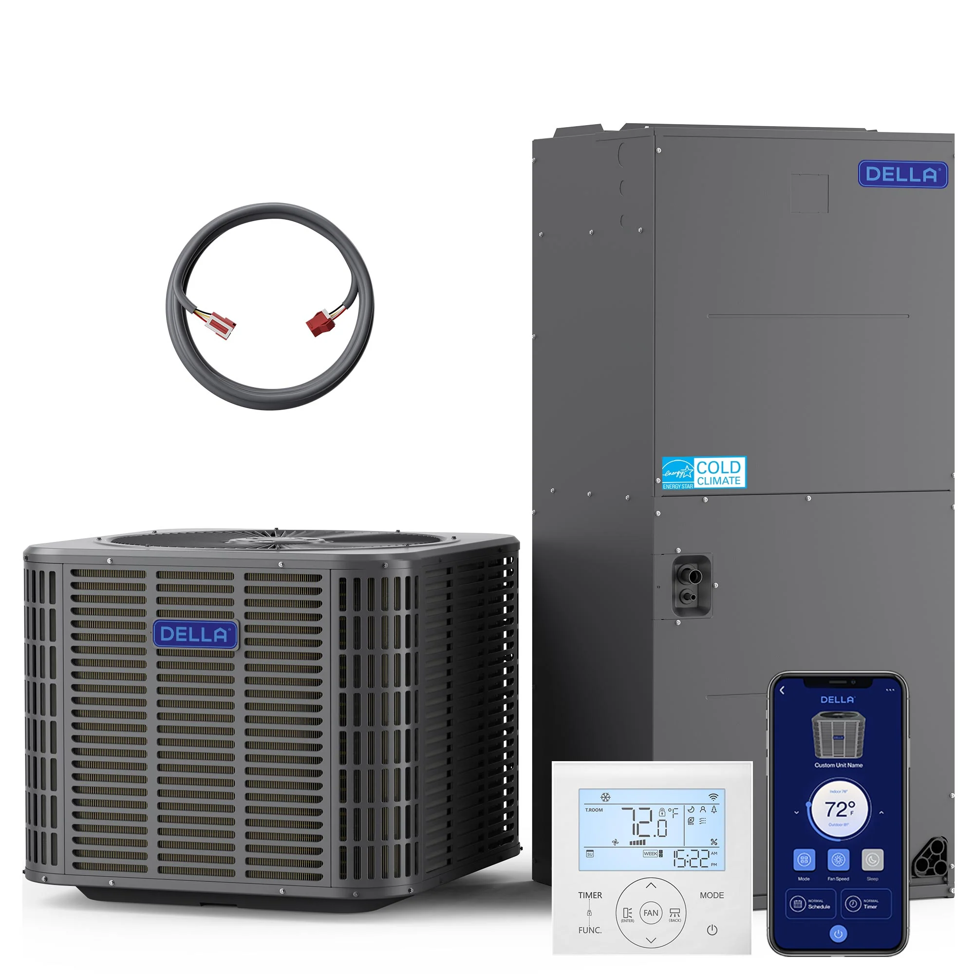 DELLA 24,000 BTU 18 SEER2 Ducted Central Air Conditioner with Air Handler - Image 141