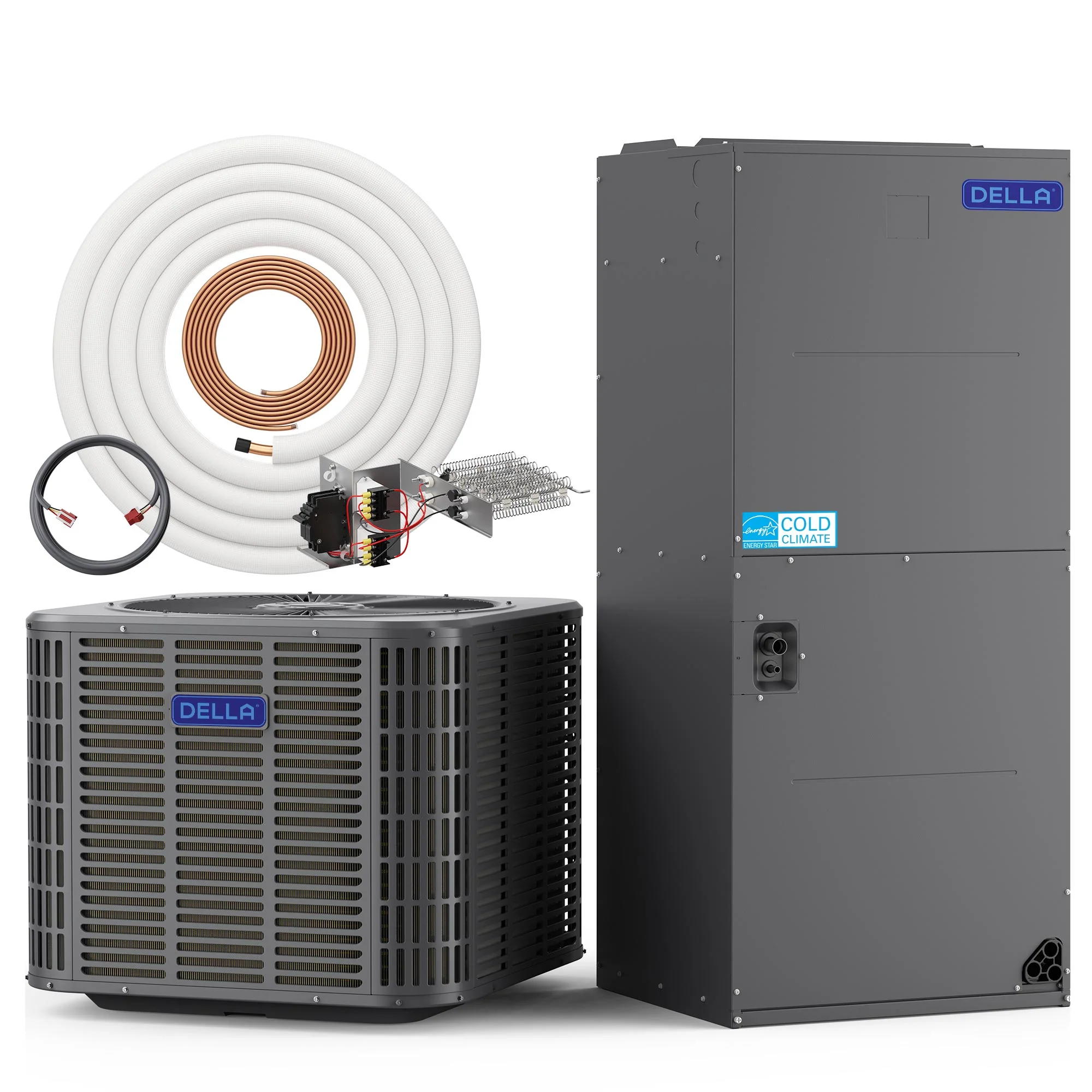 DELLA 24,000 BTU 18 SEER2 Ducted Central Air Conditioner with Air Handler - Image 37