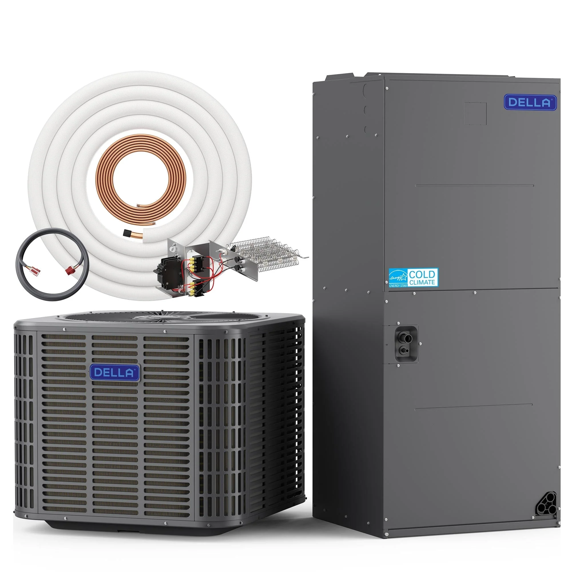 DELLA 24,000 BTU 18 SEER2 Ducted Central Air Conditioner with Air Handler - Image 64