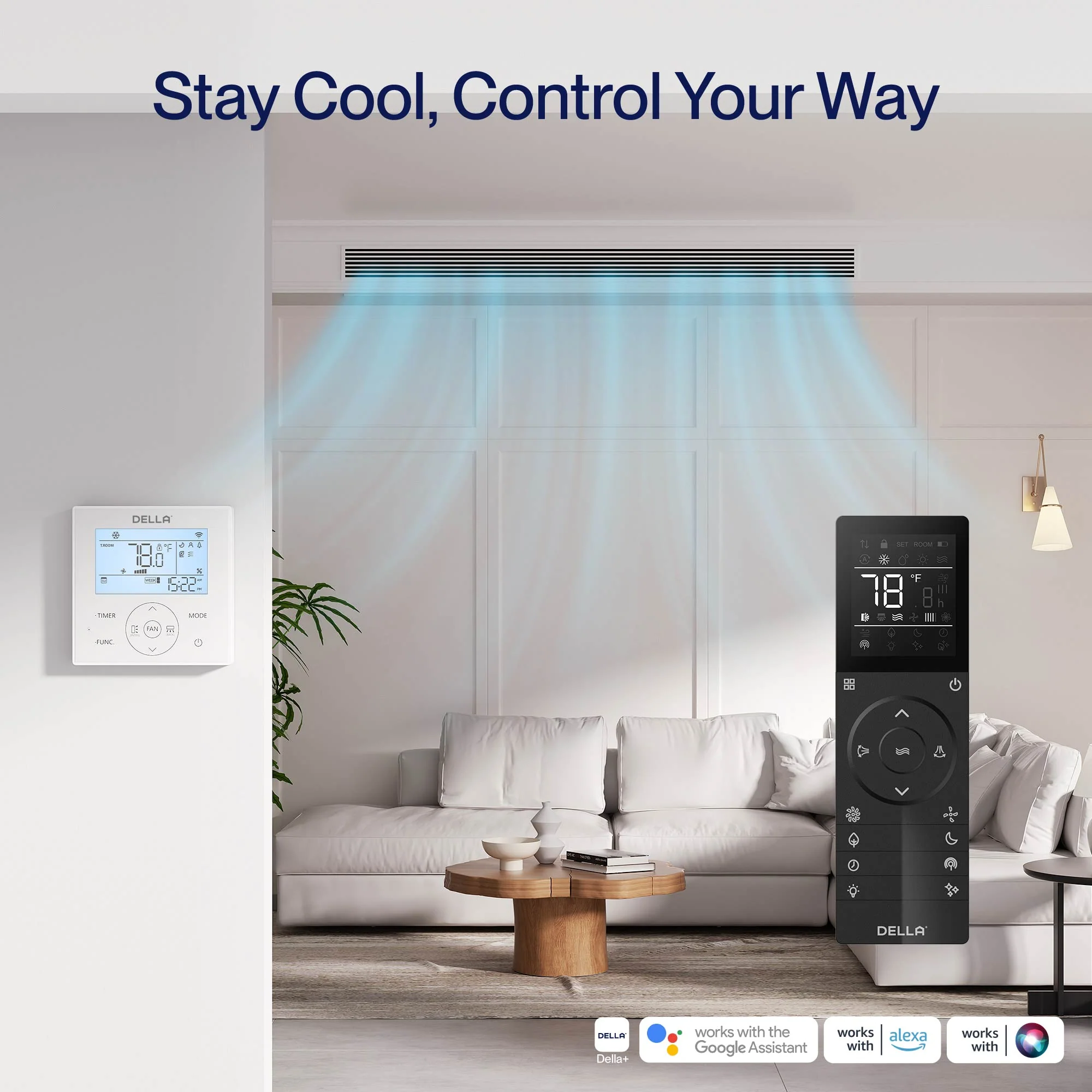 DELLA 41000 BTU Five Zone Concealed Ducted Mini Split Heat Pump AC (9.5K + 9.5K + 9.5K + 9.5K + 9.5K) - Image 6