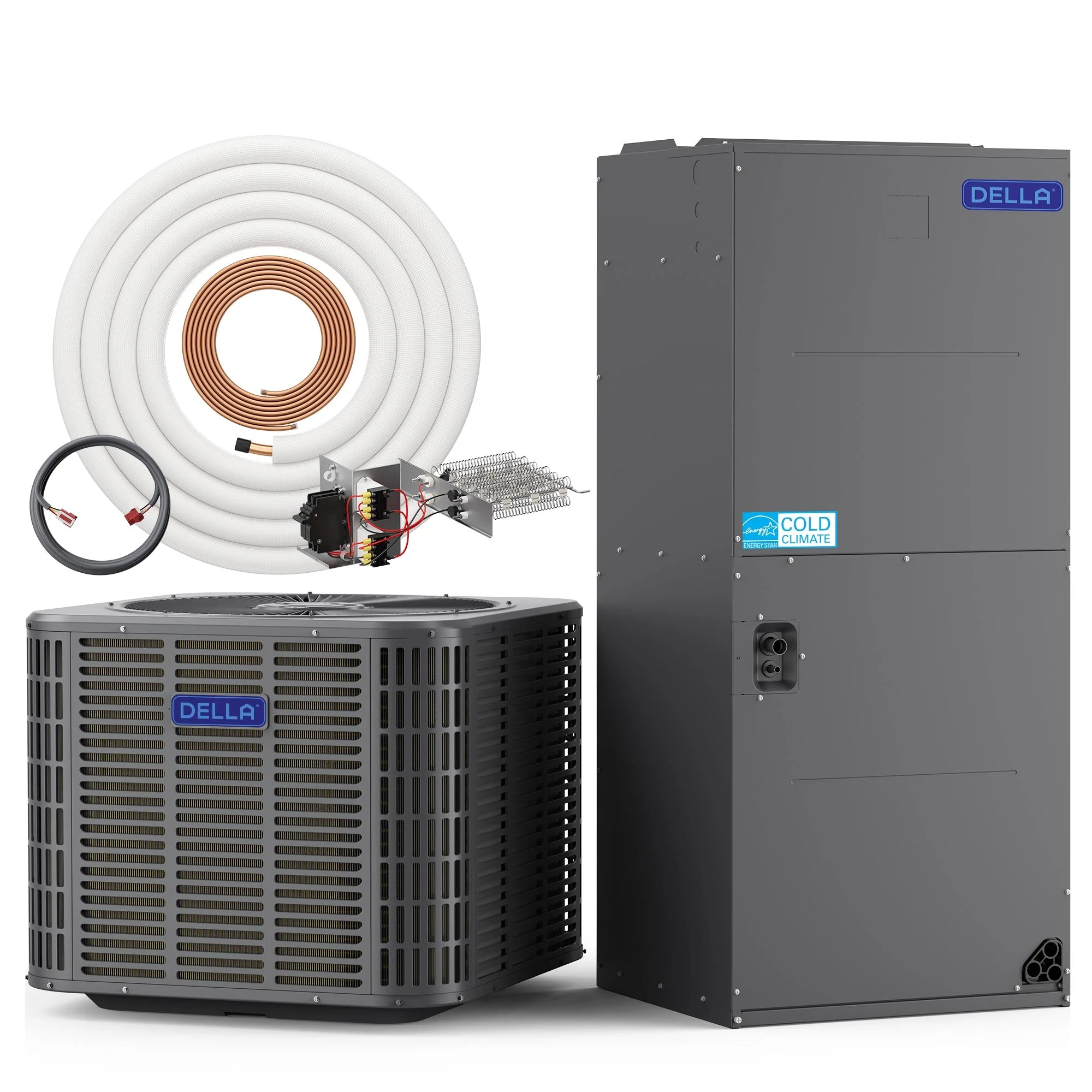 DELLA 47,000 BTU 18 SEER2 Ducted Central Air Conditioner with Air Handler - Image 37