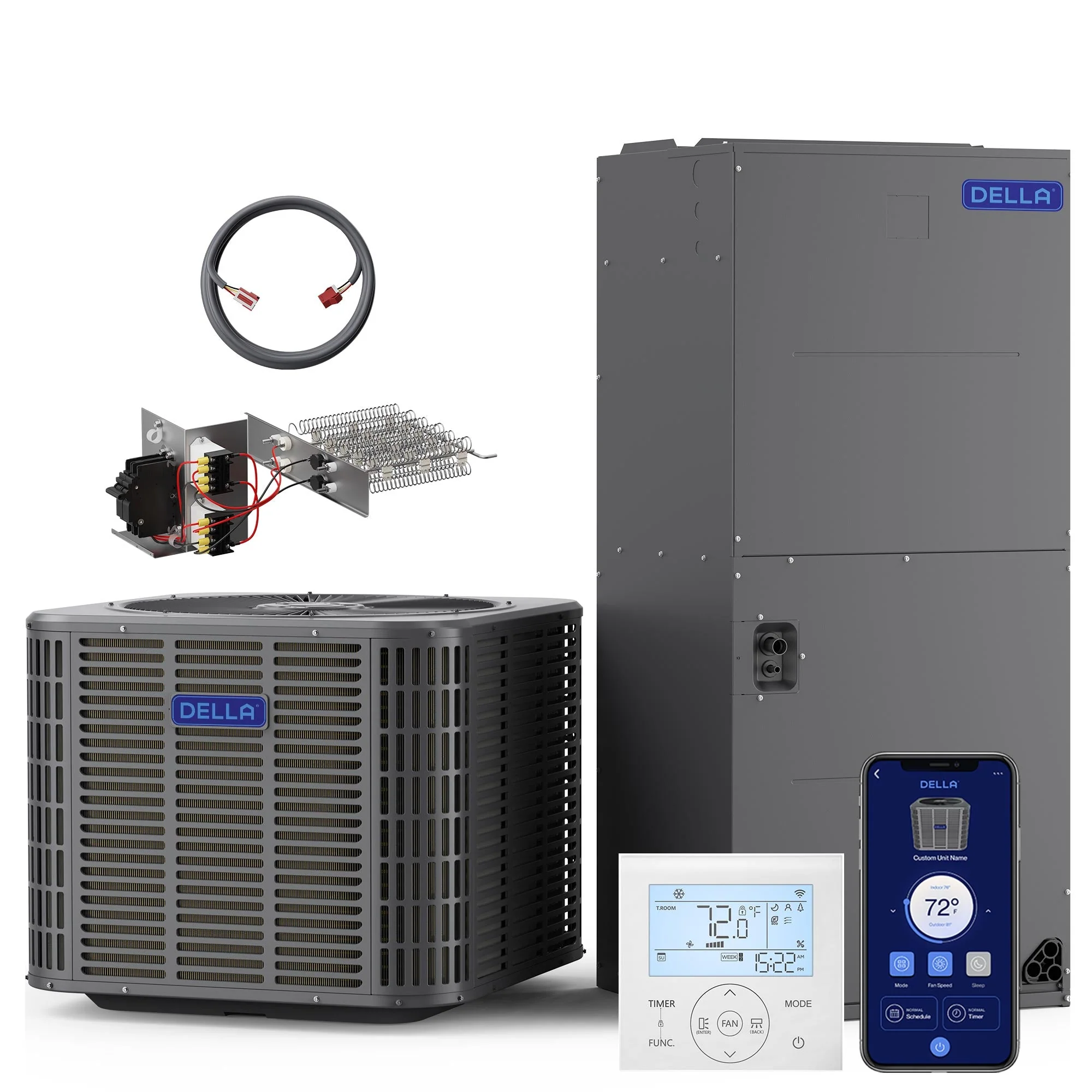 DELLA 53,000 BTU 17 SEER2 Ducted Central Air Conditioner with Air Handler - Image 181