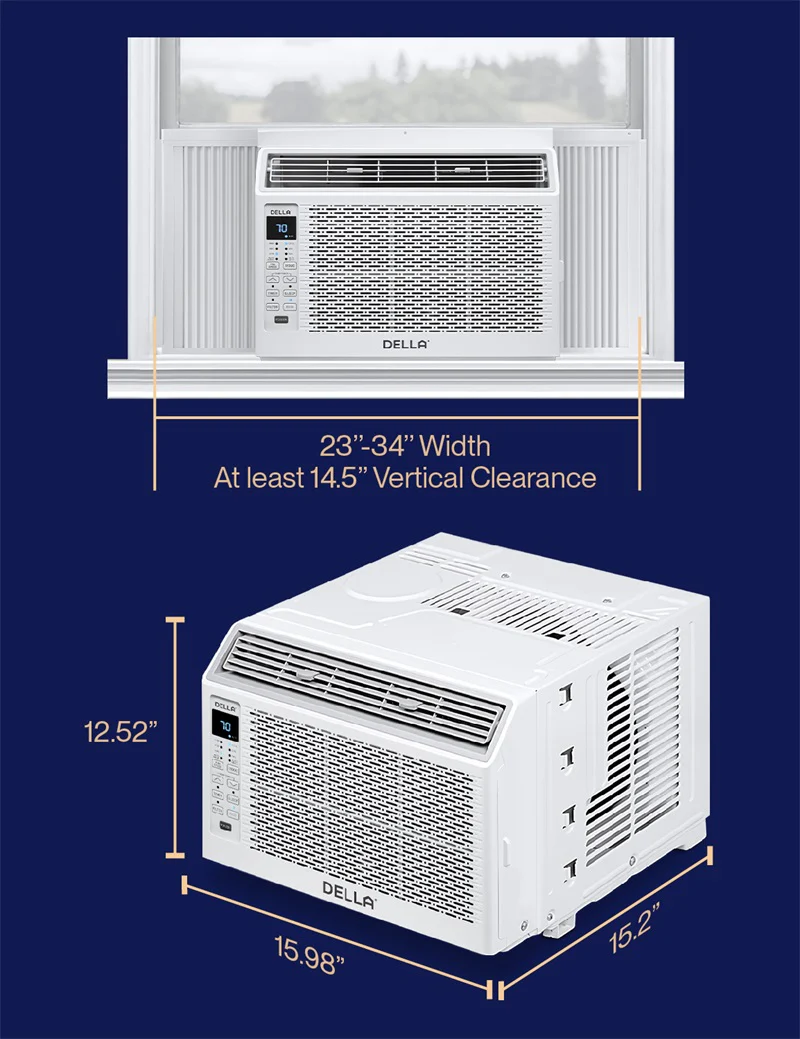 DELLA Fenestra Series 6000 BTU Smart Window AC with Remote/App Control, Cools Up to 250 Sq. Ft - Image 7
