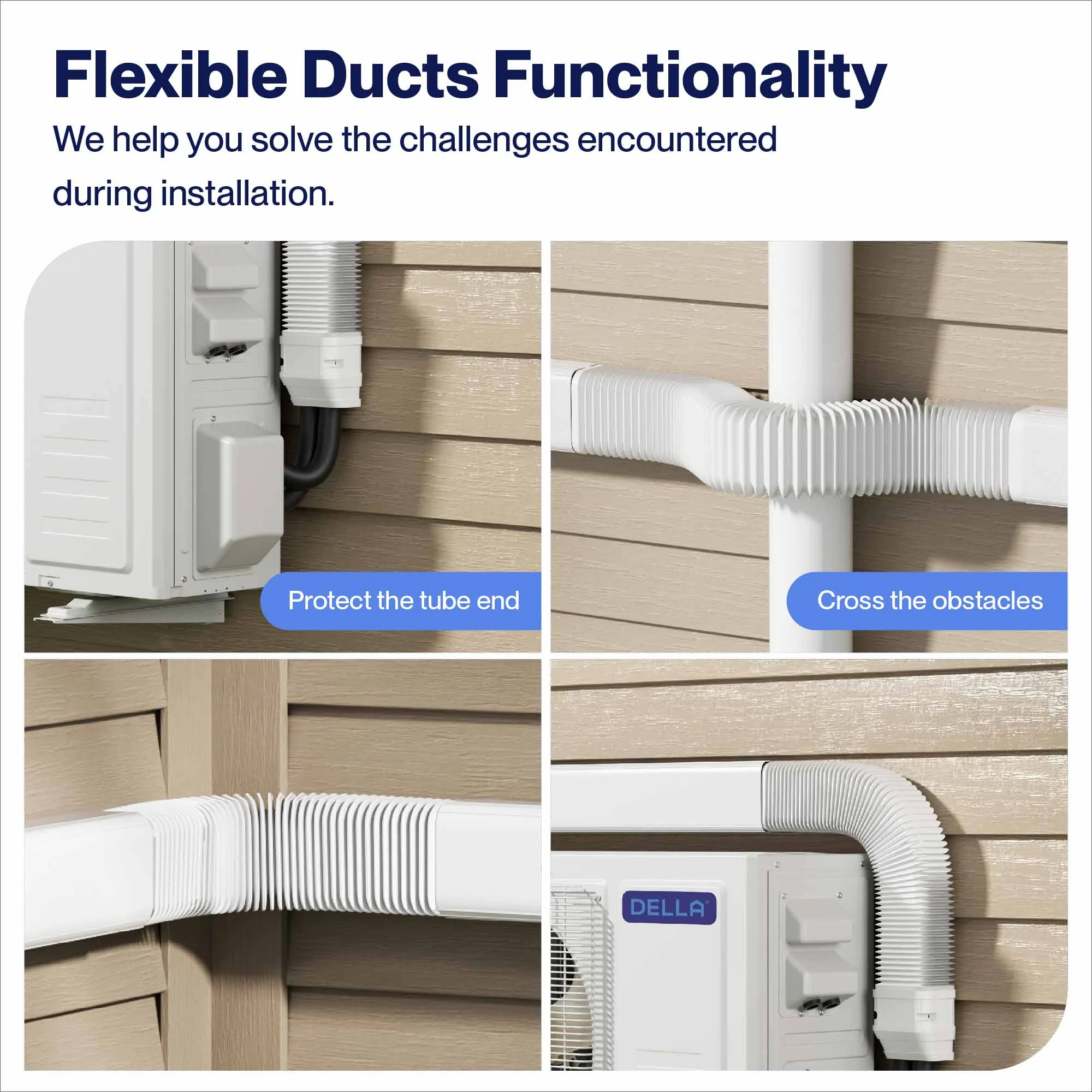 DELLA Mini Split Line Set Cover with Flexible Duct - Image 38