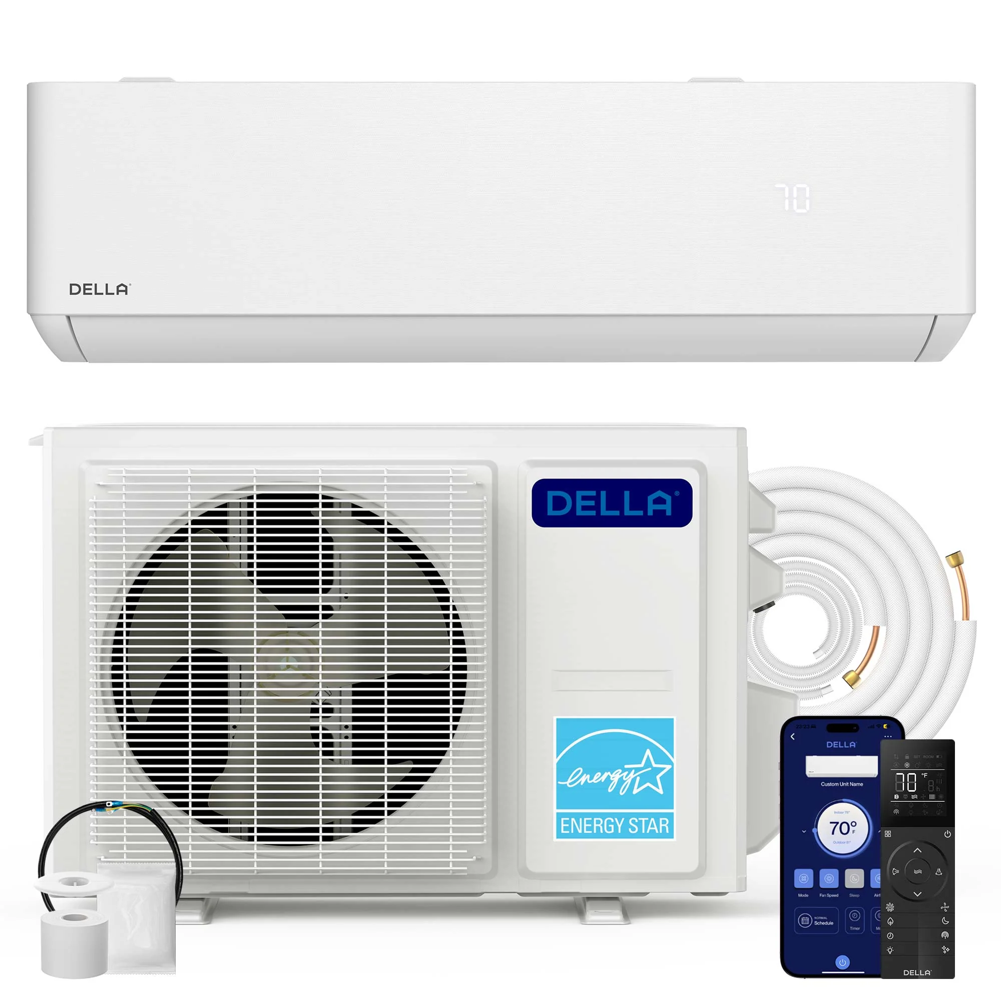 DELLA Optima Series 9000 BTU 24 SEER2 Ultra Heat Mini Split AC - Up to 400 Sq.Ft. - Image 31